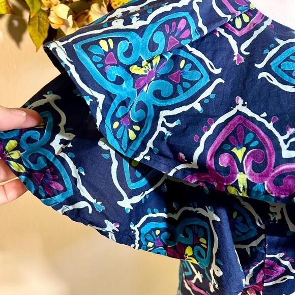 JOSIE NATORI One Shoulder Ruffled Peplum Hem Colorful Mini Dress Sz 6 - Picture 4 of 13